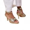 Womens/Ladies Cyprus Crossover Strap Mid Heel Sandals