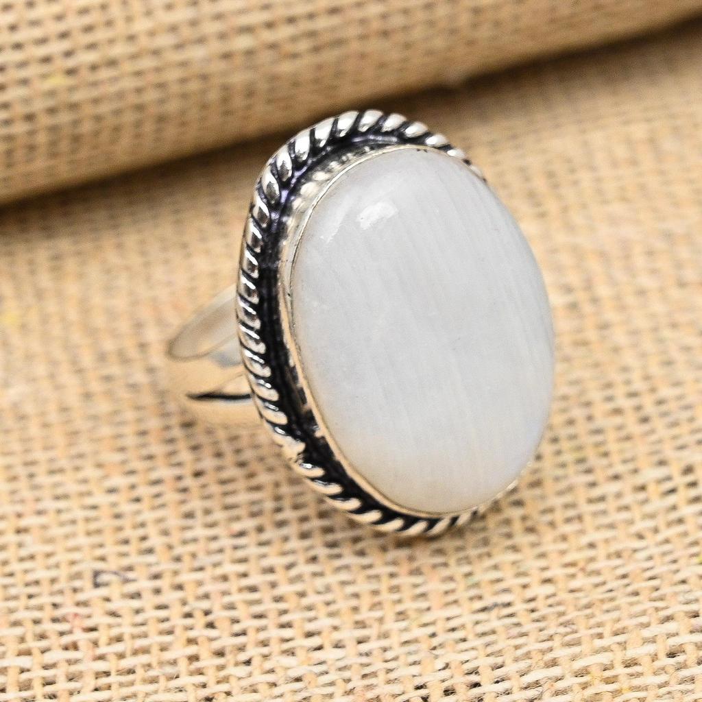 Rainbow Moonstone Gemstone Handmade Jewelry 925 Sterling Silver Ring For Love