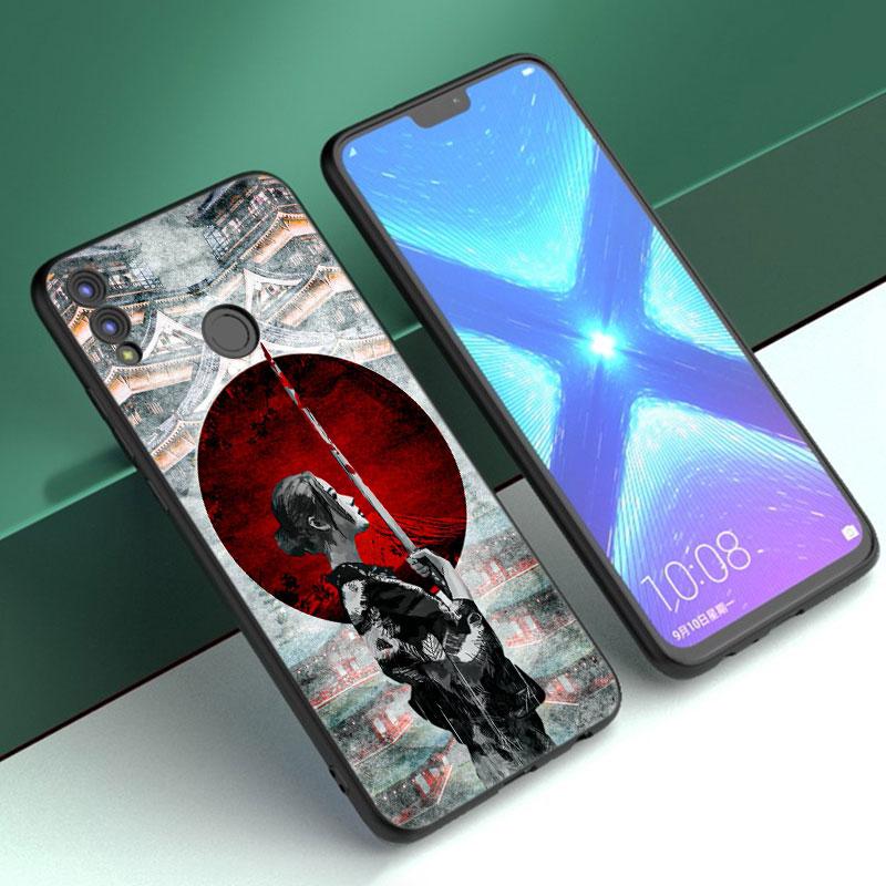 Чехол для телефона Japanese Samurai для Huawei Honor 10X Lite 7A 7S 8A 8S 8C 8X 9A 9C 10i 20i 30i 20S 20E 9X Pro 10 8 Lite черный чехол