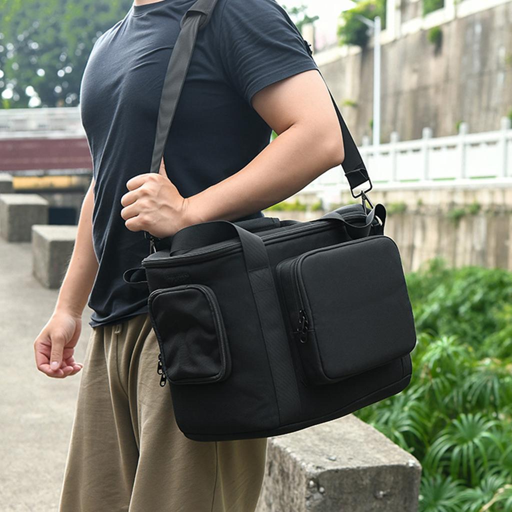 Чехол для переноски, подходящий для Jackery Explorer 1000 V2, Черный, Оксфордская ткань, Большая вместимость, Портативная станция питания, Сумка для хранения с карманами, Плечевой ремень