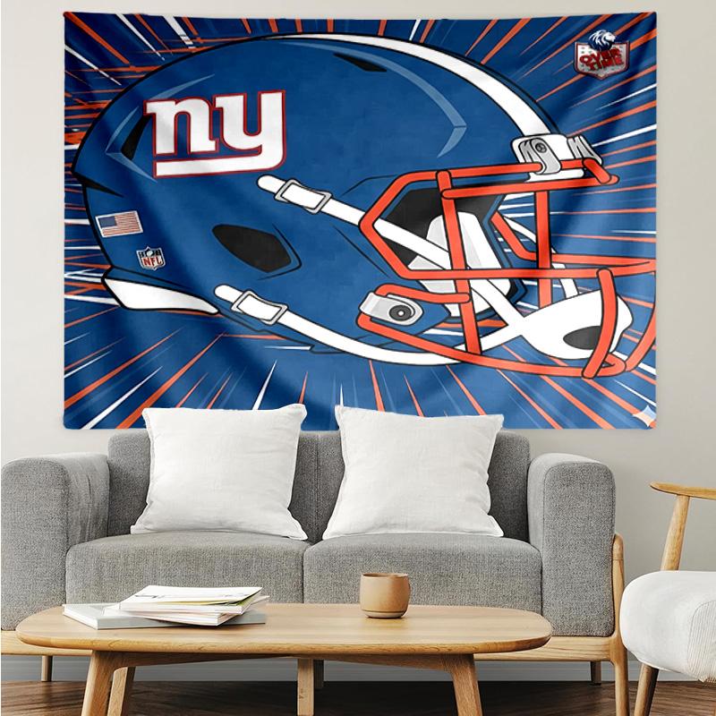 Гобелен с логотипом New York Giants для спальни, эстетичный гобелен для класса, настенное панно для гостиной, общежития, офиса, идеальный креативный подарок