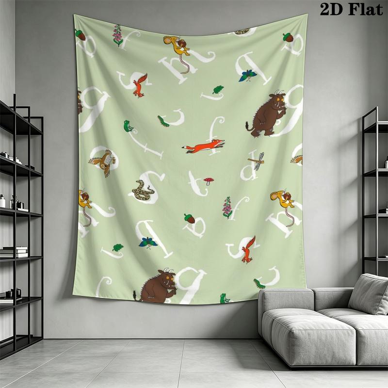 The Gruffalo Wall Tapestry Aesthetic Wall Hanging Printed Fabric Blanket Decorative Tapestries for Bedroom Living Room Home Decor