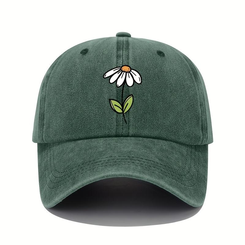 Baseball cap with simple flower pattern print design for both men and women, suitable for outdoor travel and leisure travel