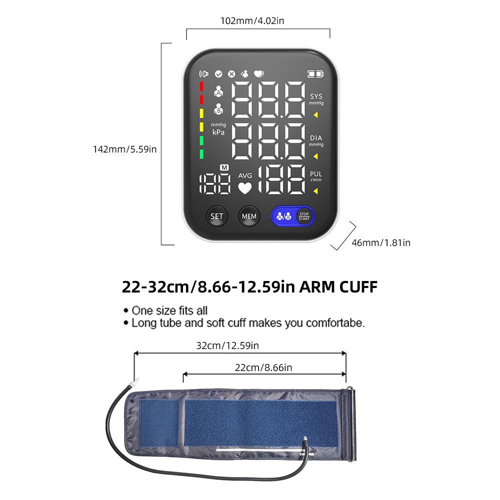 Мониторы артериального давления для домашнего использования — манжета на плечо, светодиодный экран с подсветкой, цифровой монитор АД