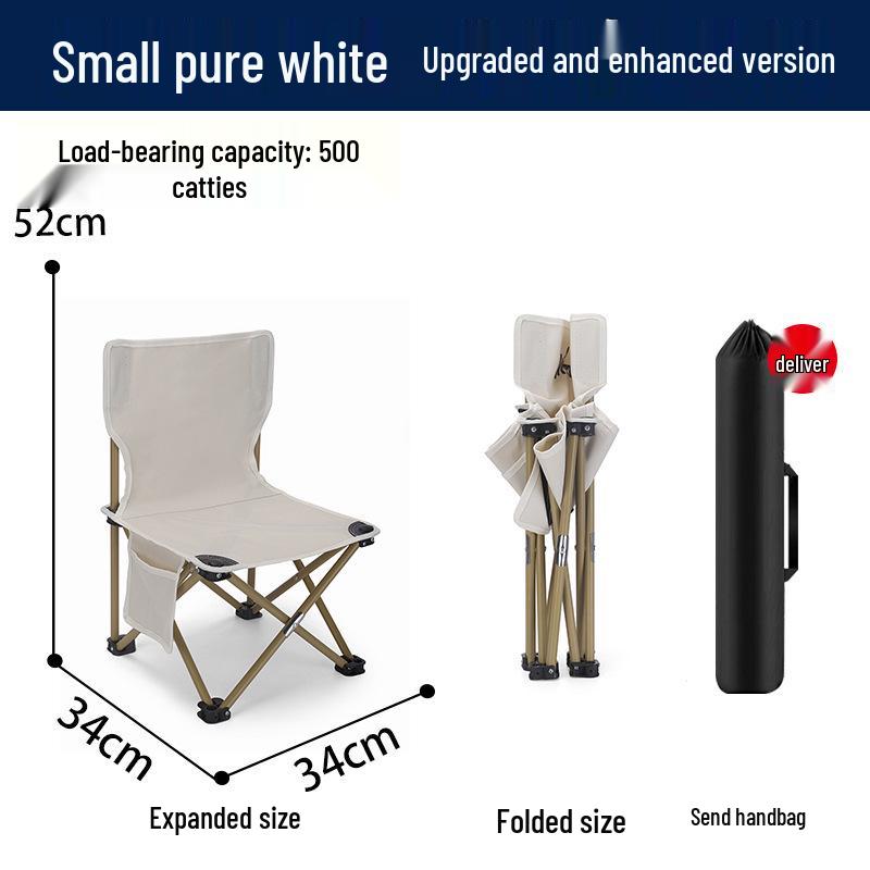Portable Outdoor Folding Chair with Backrest for Camping, Fishing, and Art Sketching