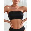 Женский черный бесшовный бюстгальтер-бандо без бретелей, беспроводной, невидимый, топ-трубка, бралетт