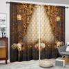 Retro Luxury Painting Printed Curtain for Home Decor - Rod Pocket Window Treatment for Bedroom, Kitchen, Living Room