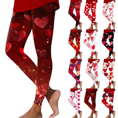 Женские модные повседневные брюки для занятий йогой с принтом ко Дню святого Валентина