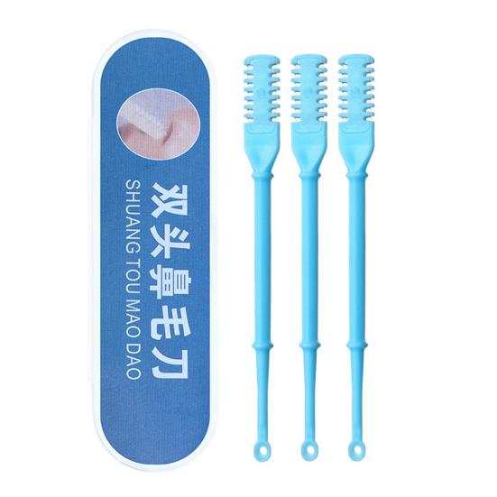 3 шт. Триммер для волос в носу для мужчин и женщин, ручной триммер двойного назначения для стрижки волос в носу и ушах, вращающийся на 360 градусов, дорожный инструмент для ухода