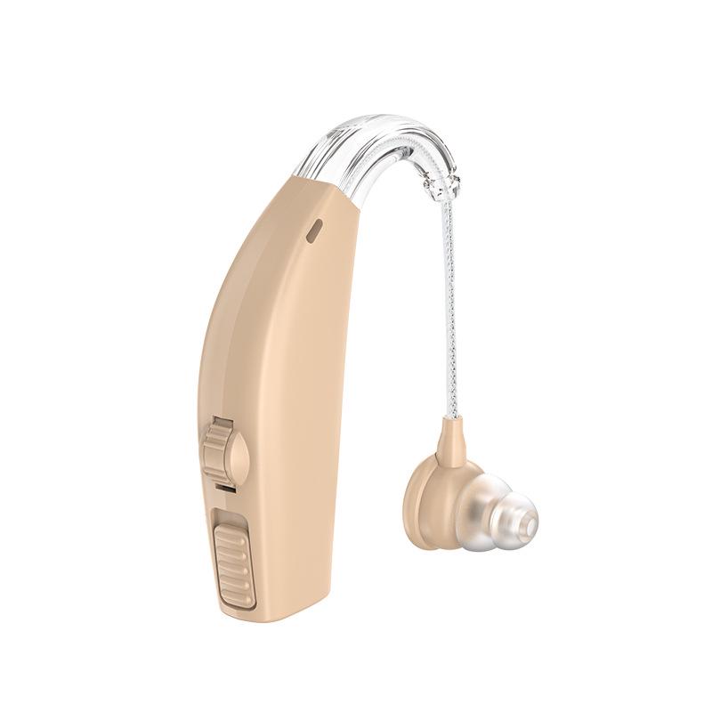 Rechargeable Behind-the-Ear Hearing Aid with Charging Case & Accessories for Seniors.