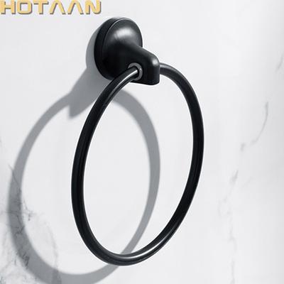Матово-черная отделка из нержавеющей стали настенное кольцо для полотенец аксессуары для ванной комнаты круглый держатель для полотенец вешалка для полотенец для ванной комнаты