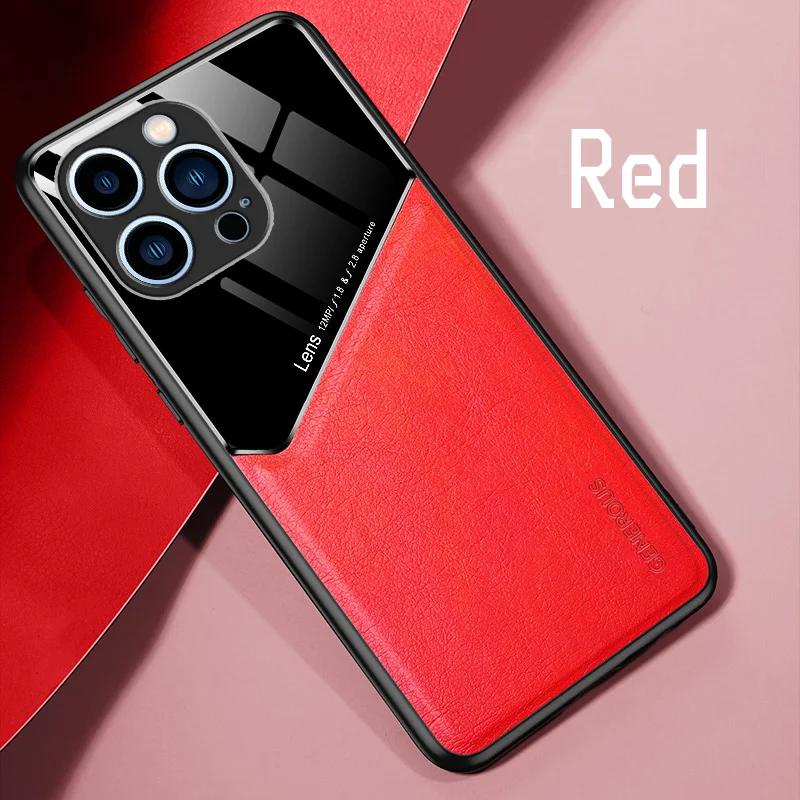 Роскошный кожаный автомобильный магнитный защитный чехол для iPhone 16 Plus 16 Pro Max 15 14 13 12 Mini 11 X XR XS Max 7 8 защитный противоударный защитный чехол