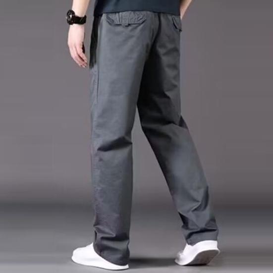 Мужские брюки-карго, прямые, широкие, однотонные, с карманами, застежкой-молнией на пуговицы, гладкие, быстросохнущие, для улицы, длинные брюки