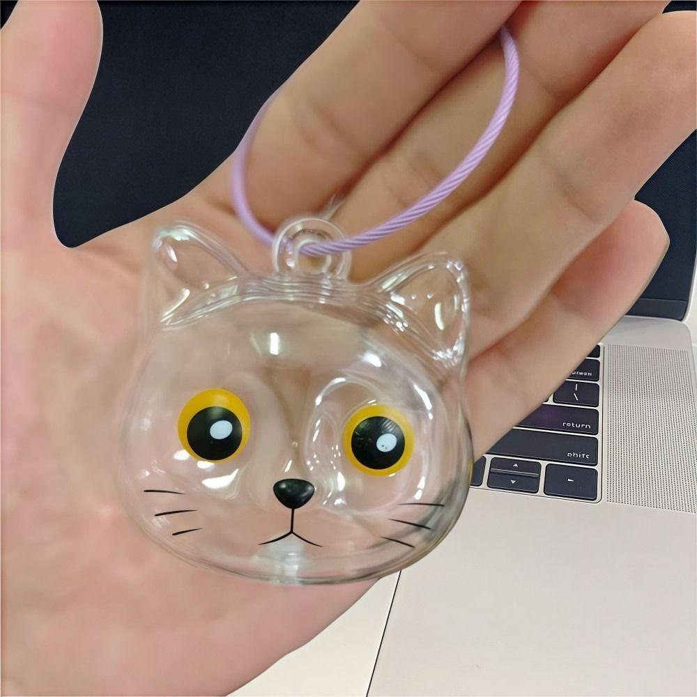 Cat Shaped Cat Fur Storage Pendant Handmade Creative Keychain Cat Hair Memorial