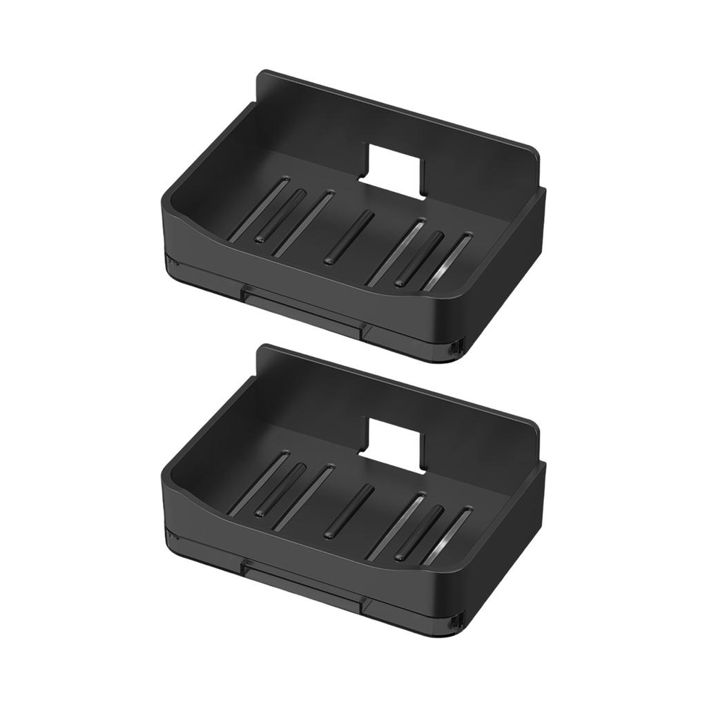 2 шт. настенный держатель для мыла для ванной комнаты, простая установка, двухслойный, с дренажем, экономящий место, органайзер для мыла для ванной комнаты