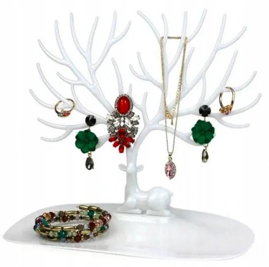 Deer Jewelry Stand, Tree Organizer, Lightweight, Practical, White