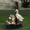 Garden Lighted Sculpture Solar Duck Squirrel Fountain Figurine Resin Duck Fountain Waterfall Statue Home Outdoor Landscape Decor