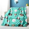 Cute Cartoon Puppy Blanket - Lightweight Flannel Throw for Sofa and Bed ,Digital Printed Blanket with Soft & Worm Flannel Fabric