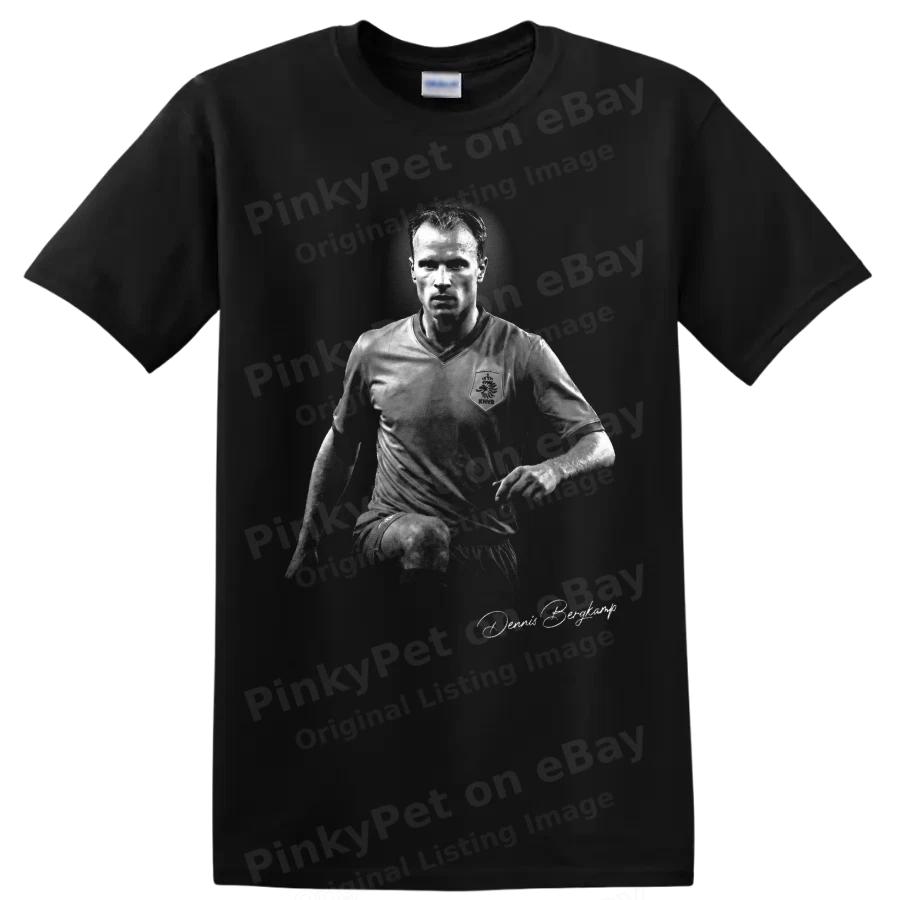 Dennis Bergkamp Soccer T Shirt Netherlands Football Player Graphic Tee Gift Art