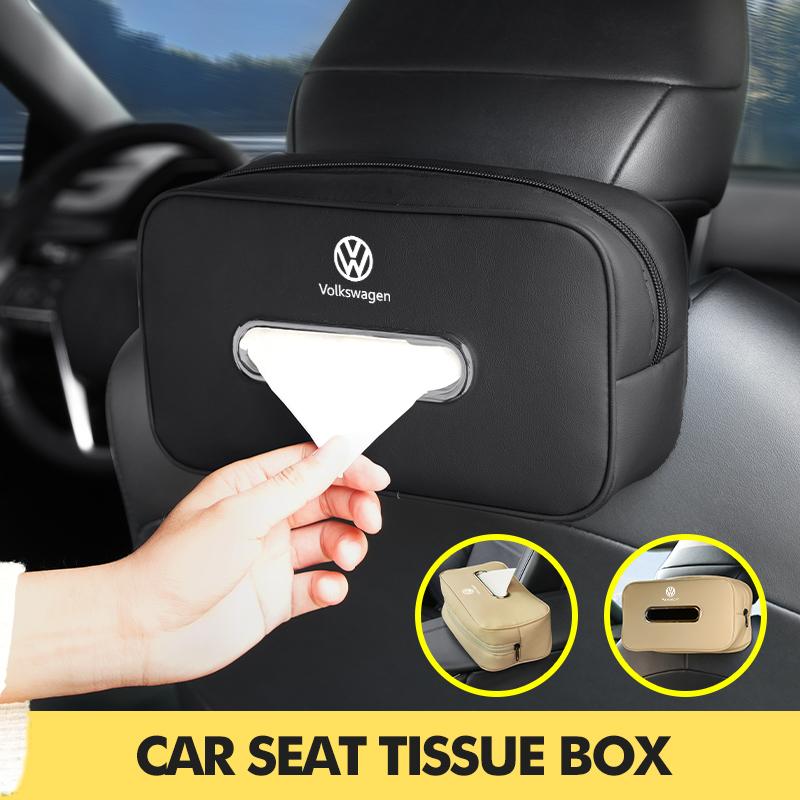 WET1 Car Tissue Box Seat Back Paper Towel Bag Tissue Storage Case For Volkswagen VW Scirocco Jetta Beetle Golf 4 5 6 Passat Polo B5