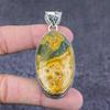 Ocean Jasper Gemstone Handmade 925 Sterling Silver Jewelry Pendant 2.64" K4M69