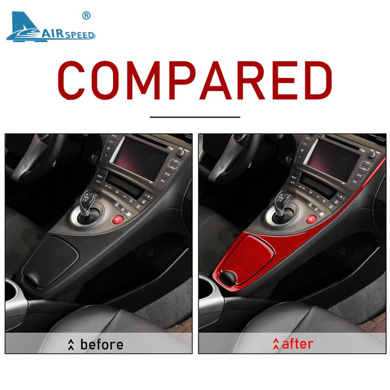 Real Soft Carbon Fiber for Toyota Prius 2010 2011 Accessories Interior Trim LHD RHD Car Center Water Cup Holder Cover Sticker