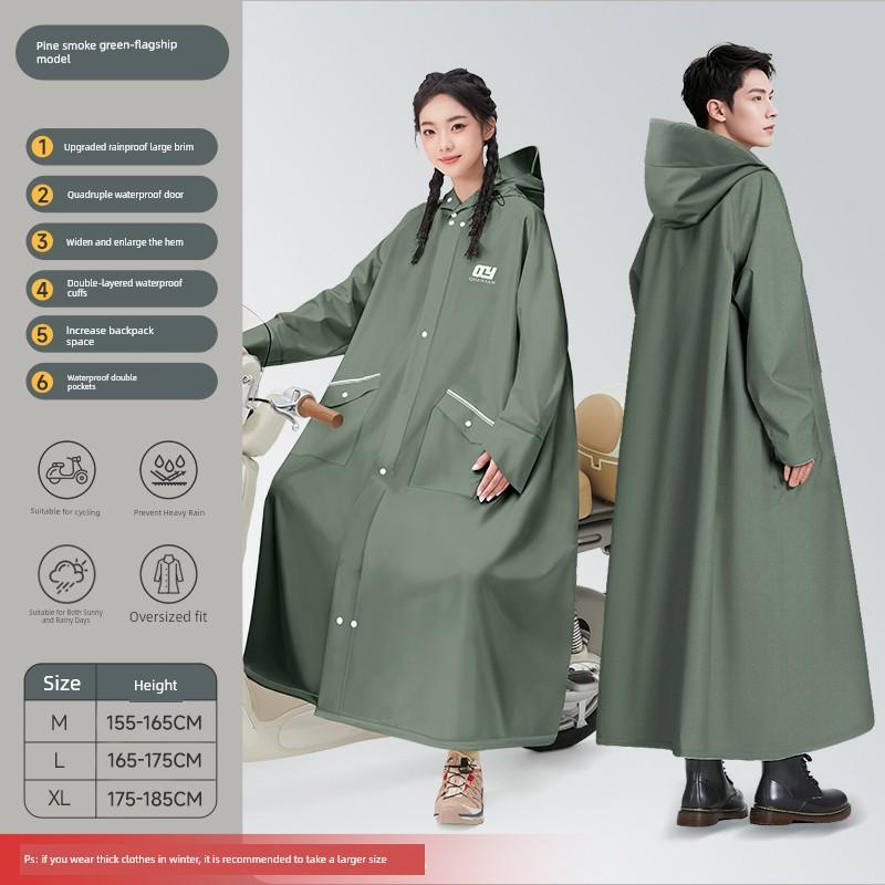 Electric Vehicle Raincoat for Women, Single-Person, Long Style, Full-Body Storm-Proof, Suitable for Adults, Outdoor Wear, Hiking, Mountaineering