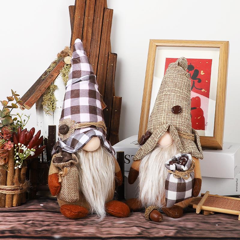 New Home Decorations Coffee Faceless Doll Dwarf Ornaments Holding Coffee Beans Rudolph Doll Coffee Festival Cafe Peripheral Doll Ornaments
