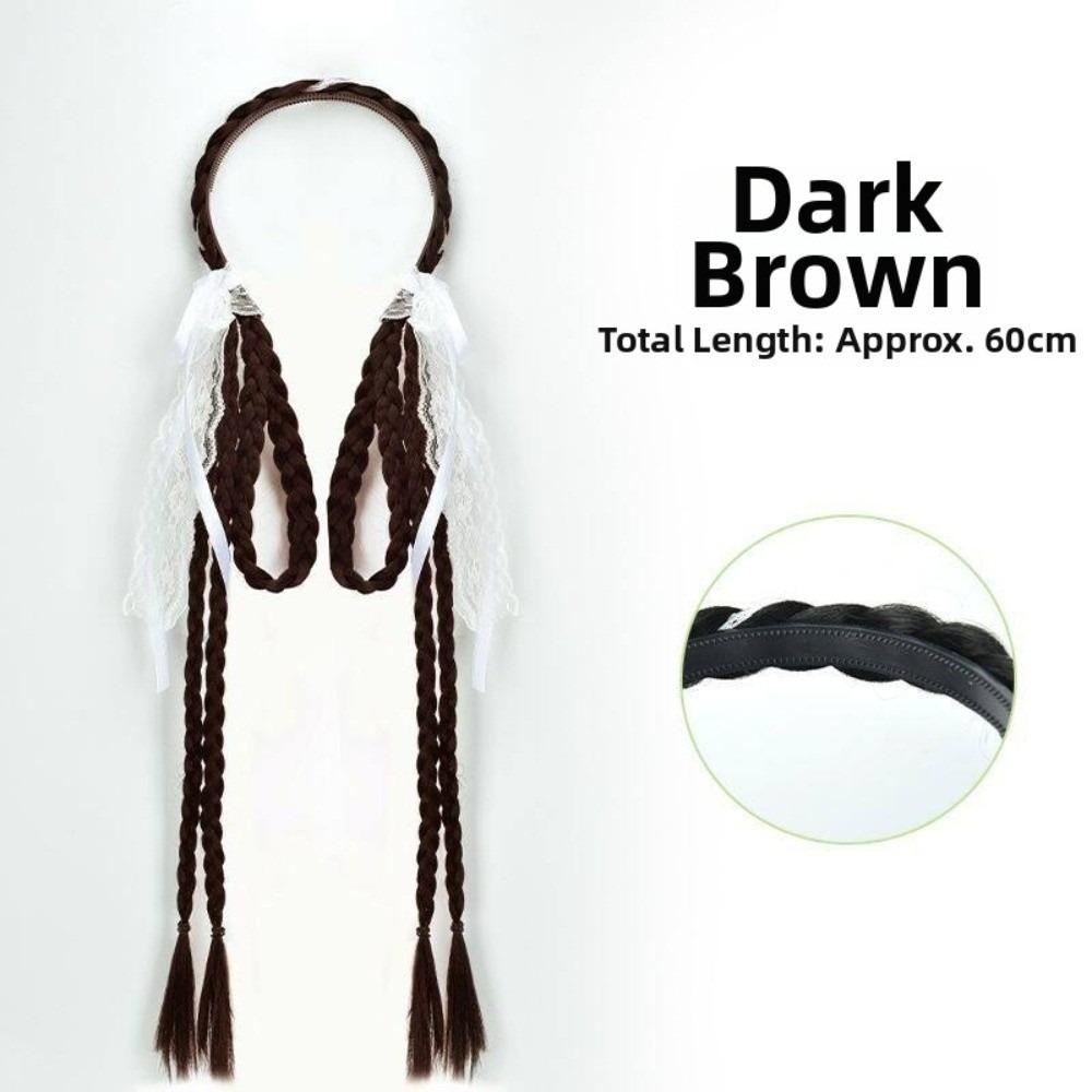 Synthetic Bunny Ear Headband Ponytail Ballet Style Long Pony Tail Hairpieces Cosplay