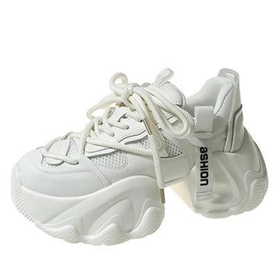 Модные женские кроссовки на массивной подошве 8 см 2024 Новые весенне-осенние дышащие сетчатые повседневные туфли на танкетке и платформе Femme Спортивные кроссовки Dad Shoes