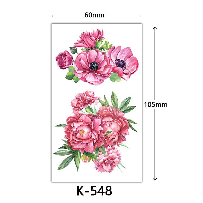 Waterproof Tattoo Stickers: English Letters, Flowers & Butterfly Sketches