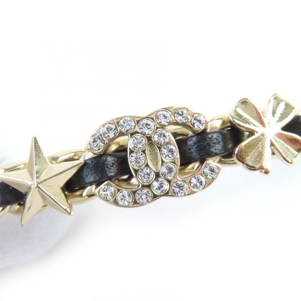 CHANEL Valletta COCO Mark Chain Pearl Star Clover Bijou Gold black Women B20B Used