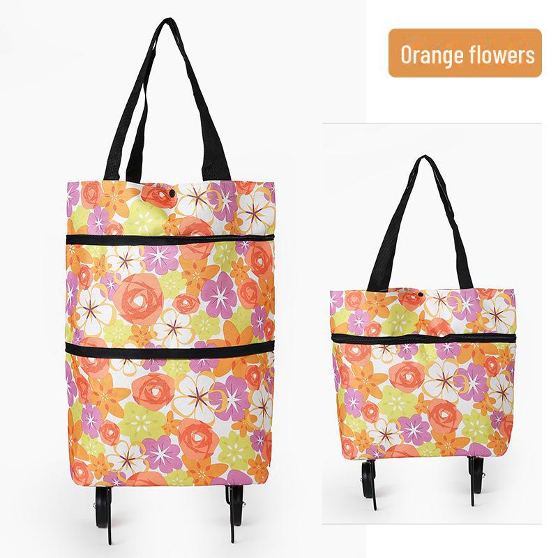 Складная тележка для покупок с переносным механизмом и трансформируемой подвесной сумкой