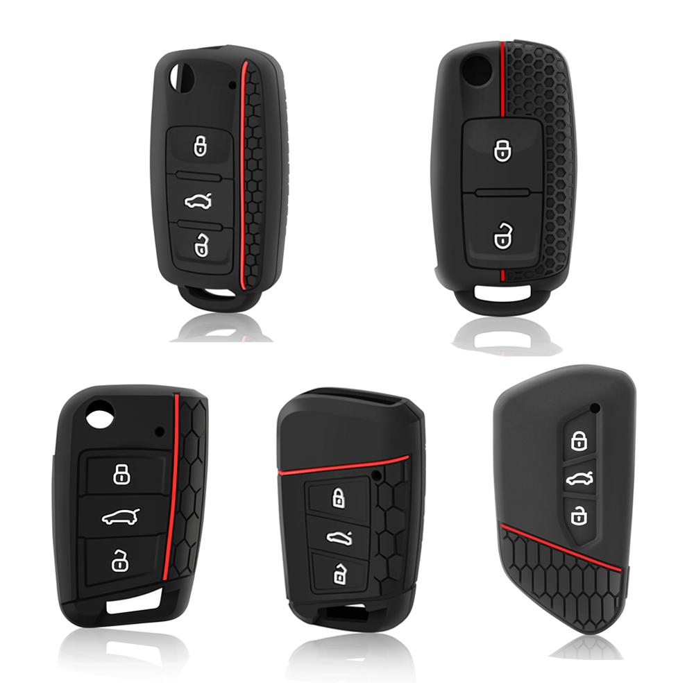 Силиконовый чехол для автомобильного брелока для Volkswagen Sagitar/Polo/Golf/Bora/Tiguan/TOUAREG/Phaeton/SEAT/Skoda
