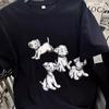 Plus Size Cartoon Puppy Loose Cotton T-Shirt - Women's Summer Short-Sleeve Slimming Top