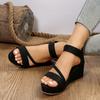 Модные летние плетеные сандалии в римском стиле для женщин, новые сандалии с открытым носком на танкетке, на толстой подошве, женские универсальные сандалии с закрытой пяткой