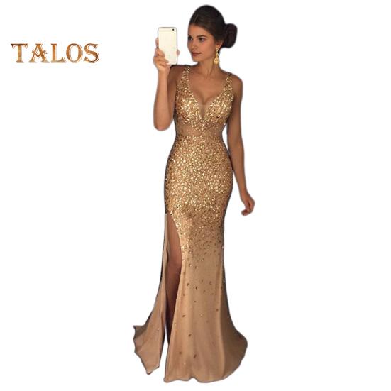 Женское вечернее платье с V-образным вырезом и сеткой в ​​стиле пэчворк без рукавов с разрезом в форме русалки Slim Fit для выпускного вечера, банкета, невесты, макси-платье