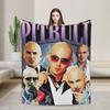 Питбуль мистер. Фланелевое одеяло Mr Worldwide Зимнее Мягкое покрывало для дивана и кровати Подарок для девочек и мальчиков Новинка для улицы