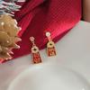 Geometric Earrings Earrings New Chinese Style Festive Chinese Style Spring Festival Atmosphere for Women