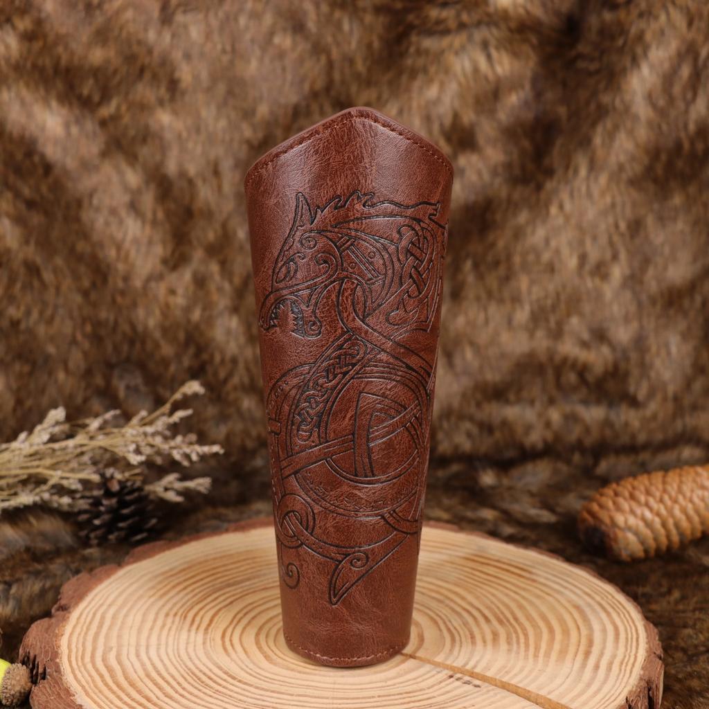 Викингские наручи Средневековые кожаные доспехи для рук Наруч Кожаная перчатка Напульсник Панк Защита рук На шнуровке Наручи Перчатки для мужчин женщин