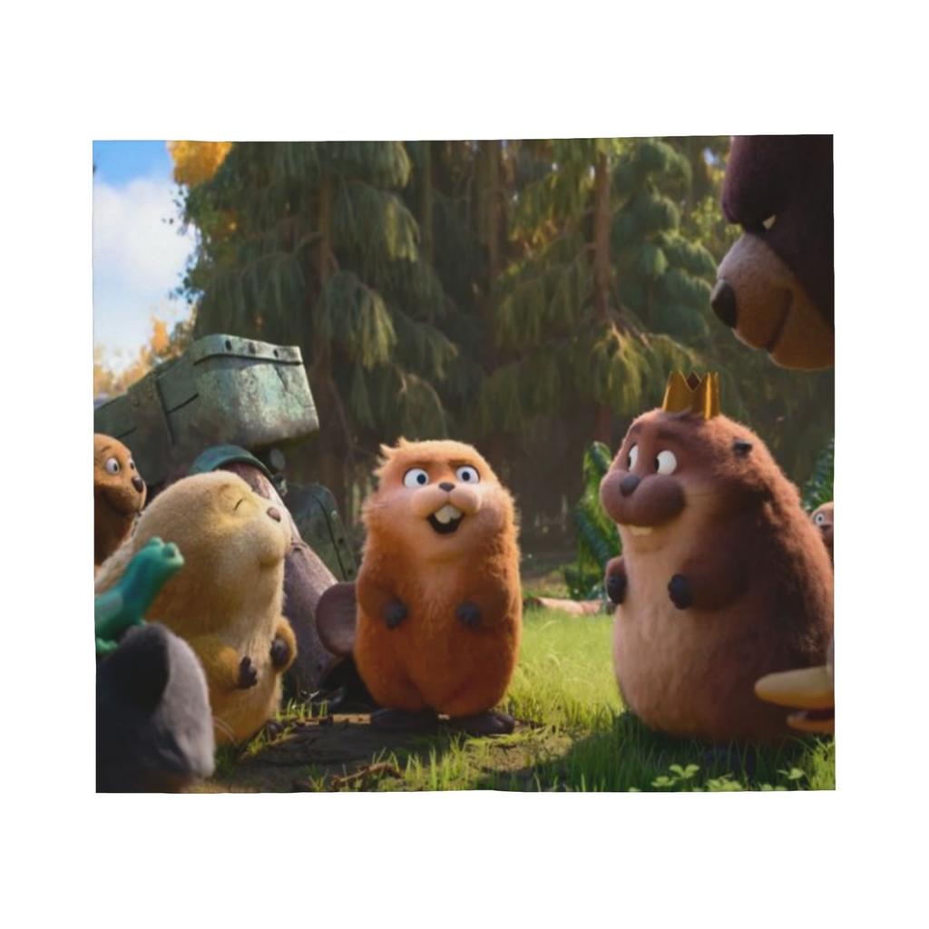 Hoppersed Cute Beaver Cartoon Flim 2026 Accessories Blanket Cozy Soft Throw Blankets for Bed 50x60 Inches Multisize Bedspread