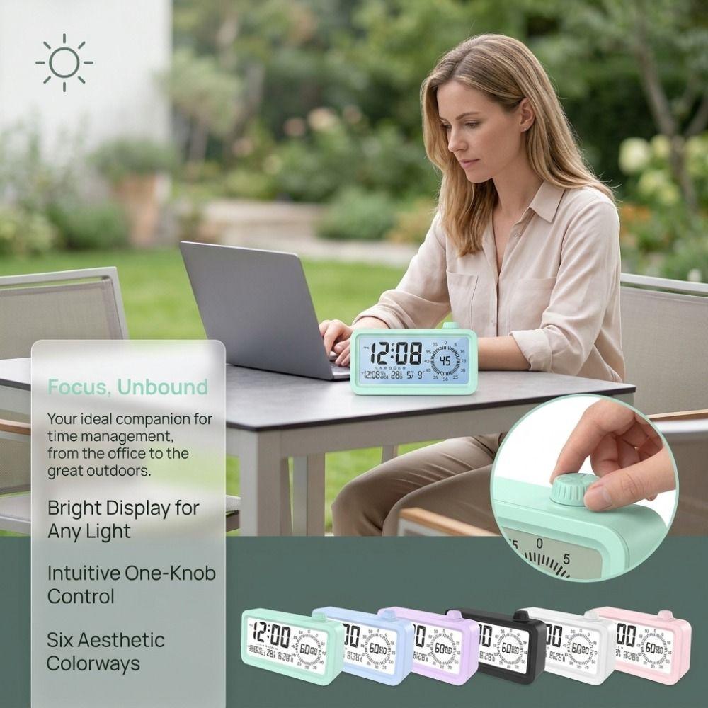 Rechargeable Visual Digital Timer Multifunctional Desktop Clock Time Manager Countdown Timer Desk