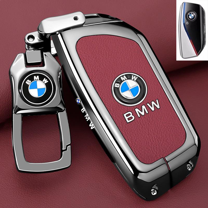 Совместимый чехол для ключа для серии BMW: 5 (530), 3 (325л), X1, X3, X4, X5, X6, iX3, Новая 7, i3 - Чехол-пряжка для мужчин