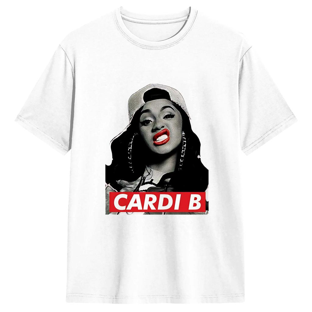 Unisexs Cardi B Vintage T Shirt Pure Cotton Clothes Awesome Short Sleeve Round Neck Tees Plus Size Tshirts
