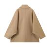 Womens Single-Breasted Lapel Loose Wool Blend Jacket Fall Winter Warm Outerwear
