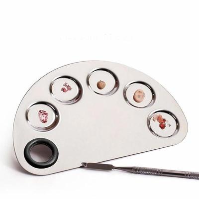 Палитра из нержавеющей стали Акварельные краски Макияж Палитра для лица Шпатель Смешивание тональных основ Краски Масляные краски Палитра LS