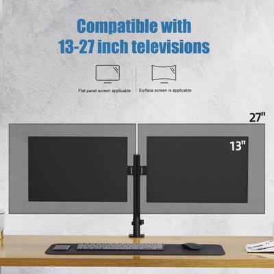 Yousheng Настольное крепление для двух мониторов с шарнирным рычагом VESA 75x75 до 100x100, кабель-менеджмент, регулируемое, вращающееся, подставка для экрана 13-27 дюймов