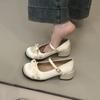 White Mary Jane Shoes Women's 2025 New Spring Versatile Bow French Shallow Mouth Single Shoes College Style Small Leather Shoes