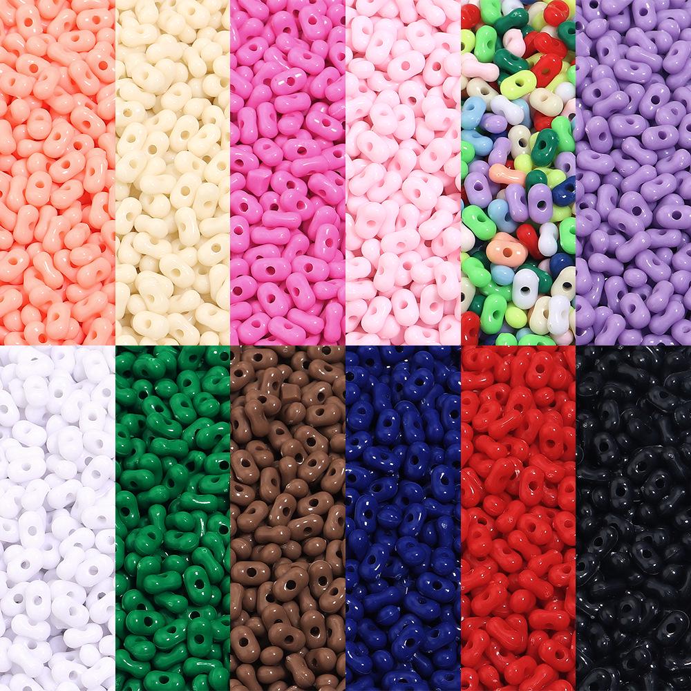 Acrylic Solid Color Peanut Beads for Handmade Jewelry and Accessories