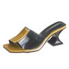 Women's Shoes Summer Transparent Film Slippers Color Matching Half Drag Sandals Open Toe Thick Heels Women Shoes